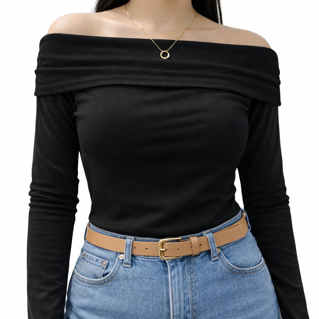 Blusa hombros descubiertos manga larga