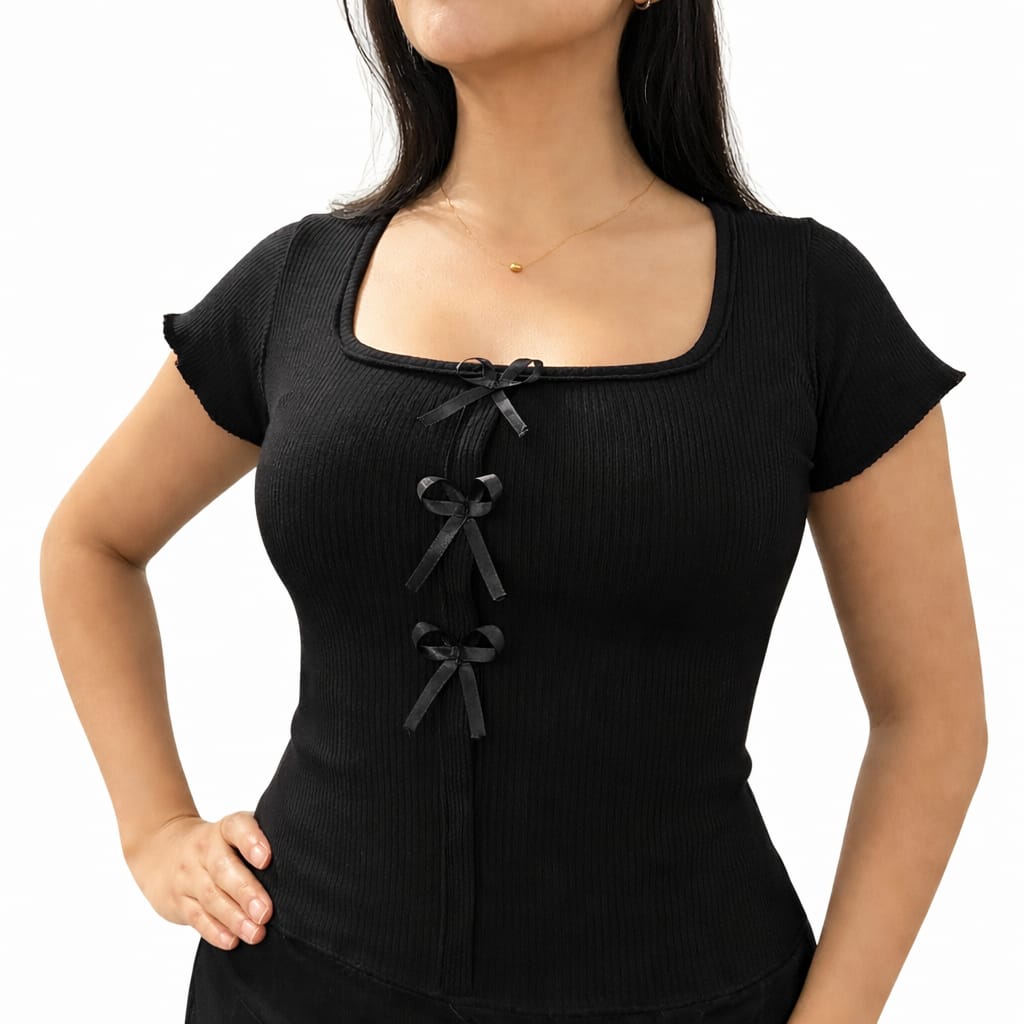 Blusa rib escote cuadrado